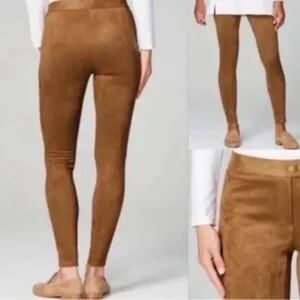 J.Jill Acorn Brown Vegan Faux Suede Stretch Ankle Leggings Pants, Sz. SMALL